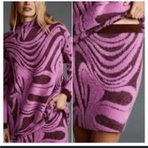 Anthropologie Sweater Skirt Set